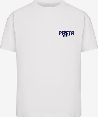 XXXL dydžio Marškinėliai 'Pasta Night Love Language' iš Miss Tee, spalva – tamsiai mėlyna / šviesiai rožinė / balta, Prekių apžvalga