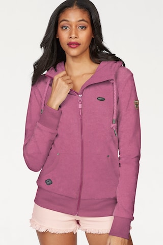 Ragwear Sweatjacke in Pink: Vorderseite