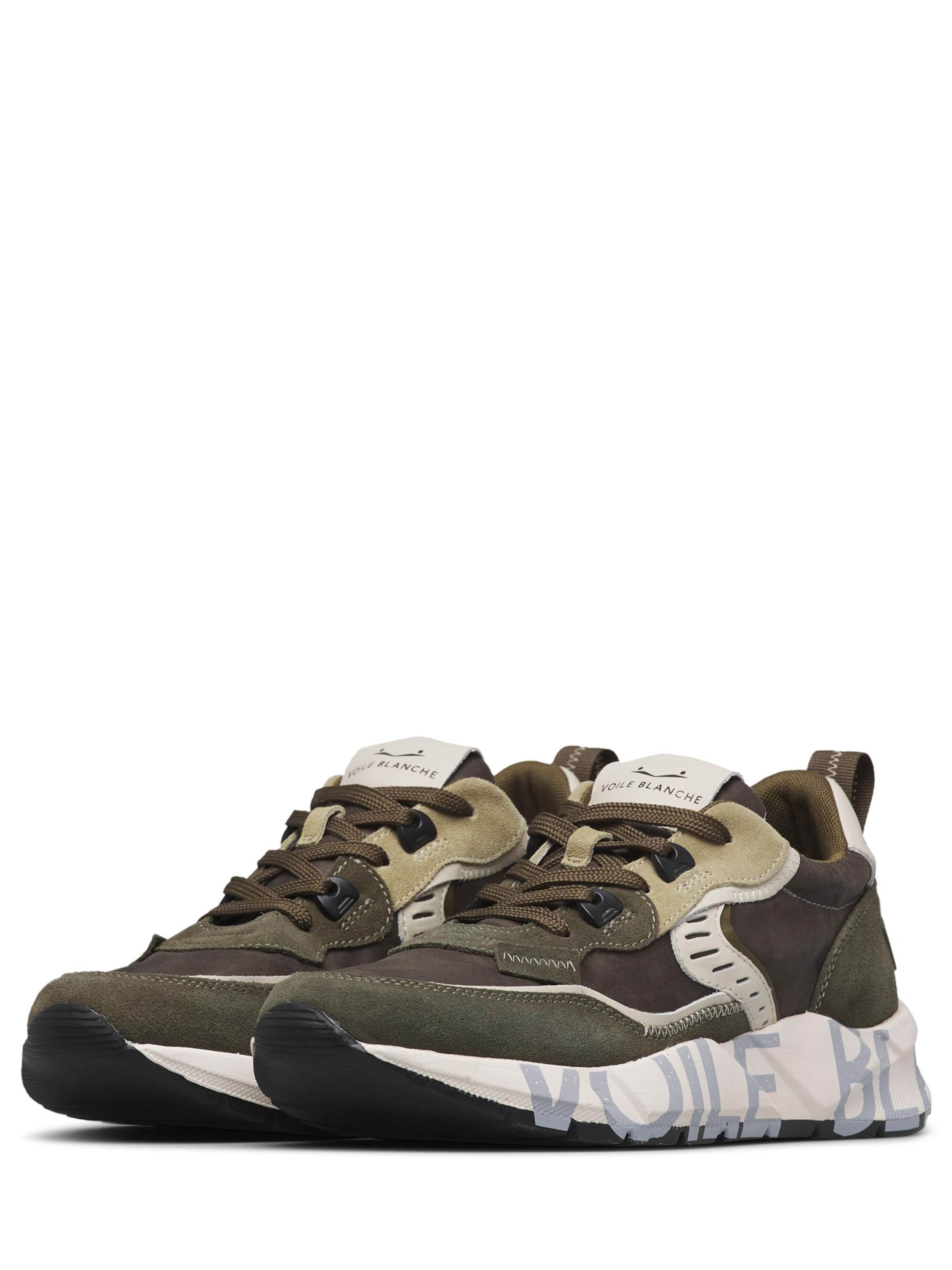 Baskets basses 'CLUB01.' Voile blanche en vert