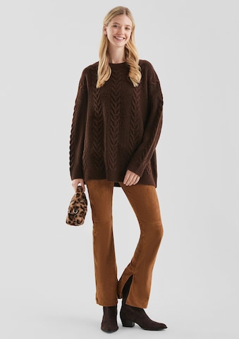 QS Oversized trui in Bruin