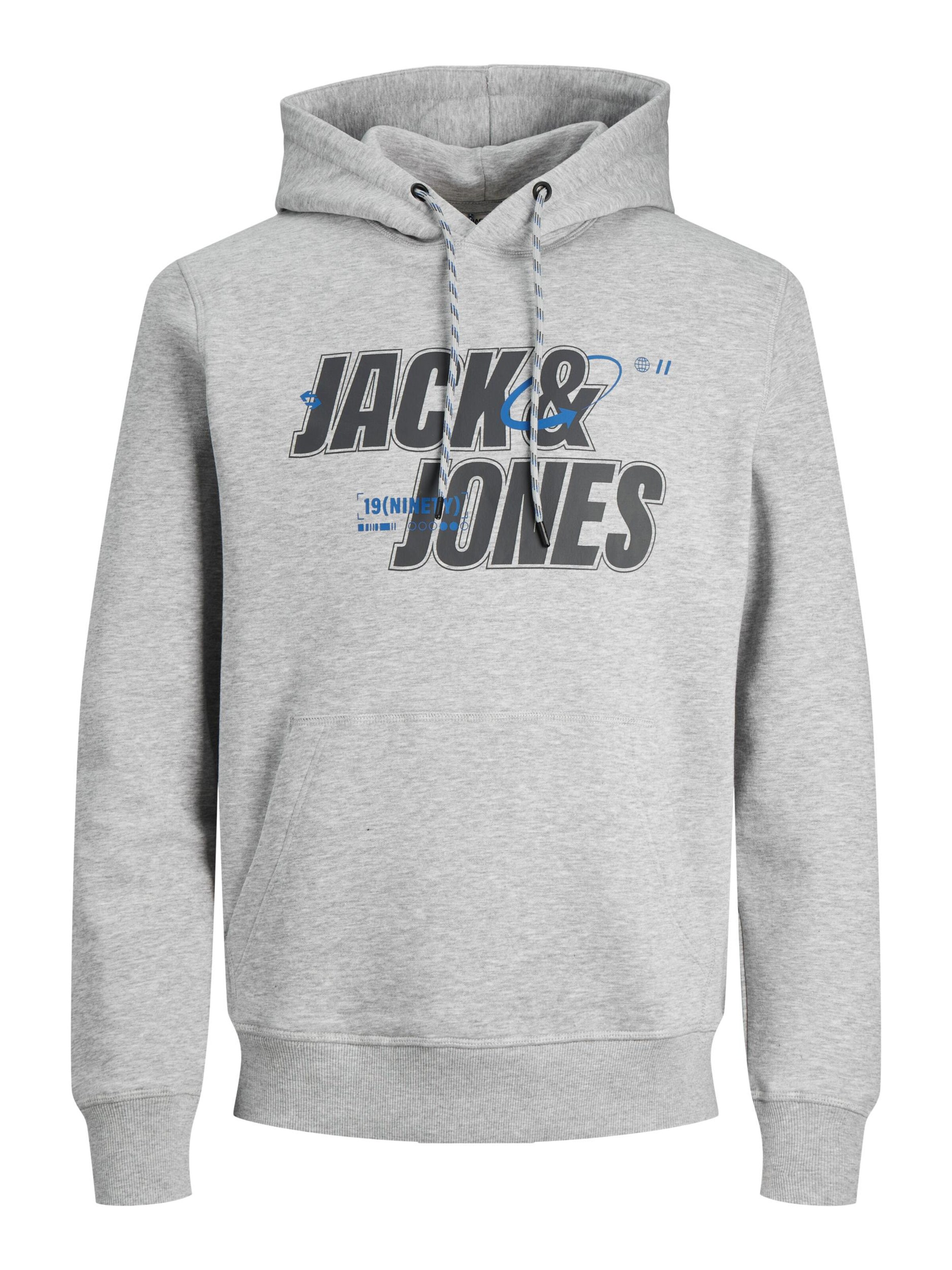 JACK & JONES Sweatshirt 'JCOBlack' in Grijs: voorkant