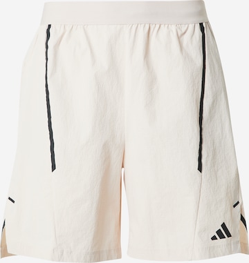 ADIDAS PERFORMANCE - Regular Calças de desporto 'D4T Adistrong Workout' em bege: frente