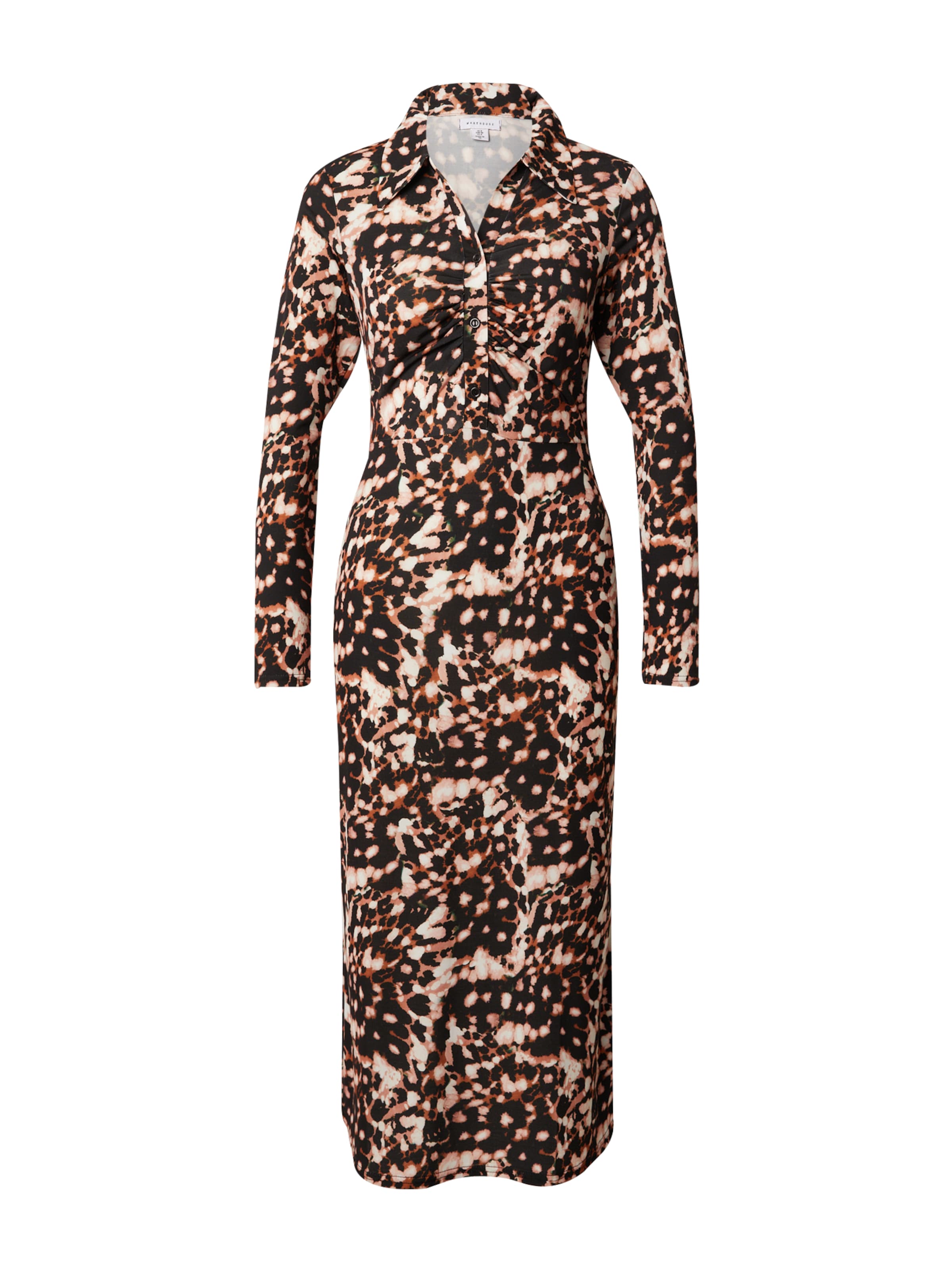 Warehouse Shirt dress in Brown: front