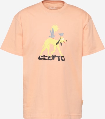 Maglietta 'Doglife' di Cleptomanicx in arancione: frontale