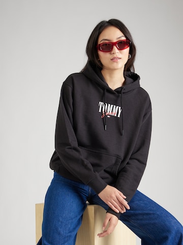 Tommy Jeans Sweatshirt in Zwart: voorkant