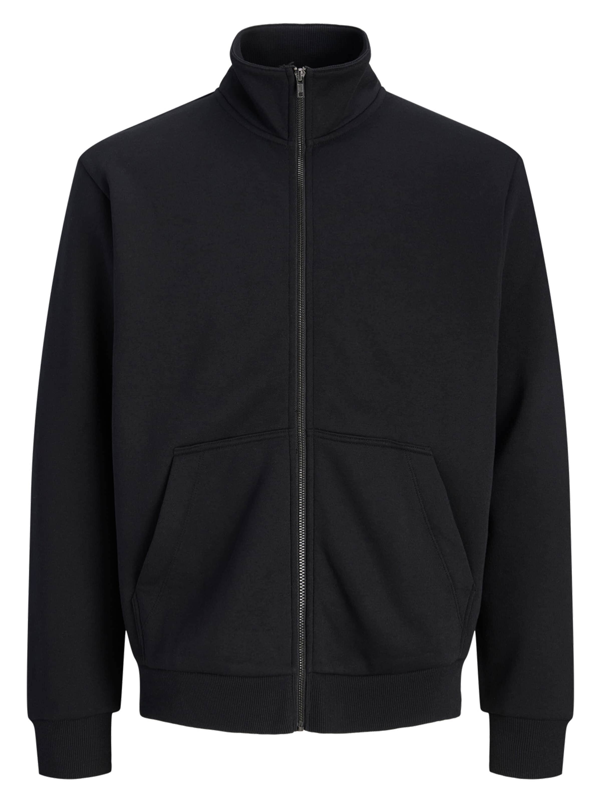 JACK & JONES Sweat jacket 'JJEBradley' in Black: front