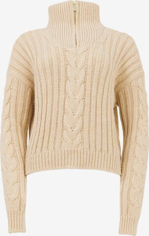 TOPTOP STUDIO Sweater Stehkragenpullover in Beige: predná strana