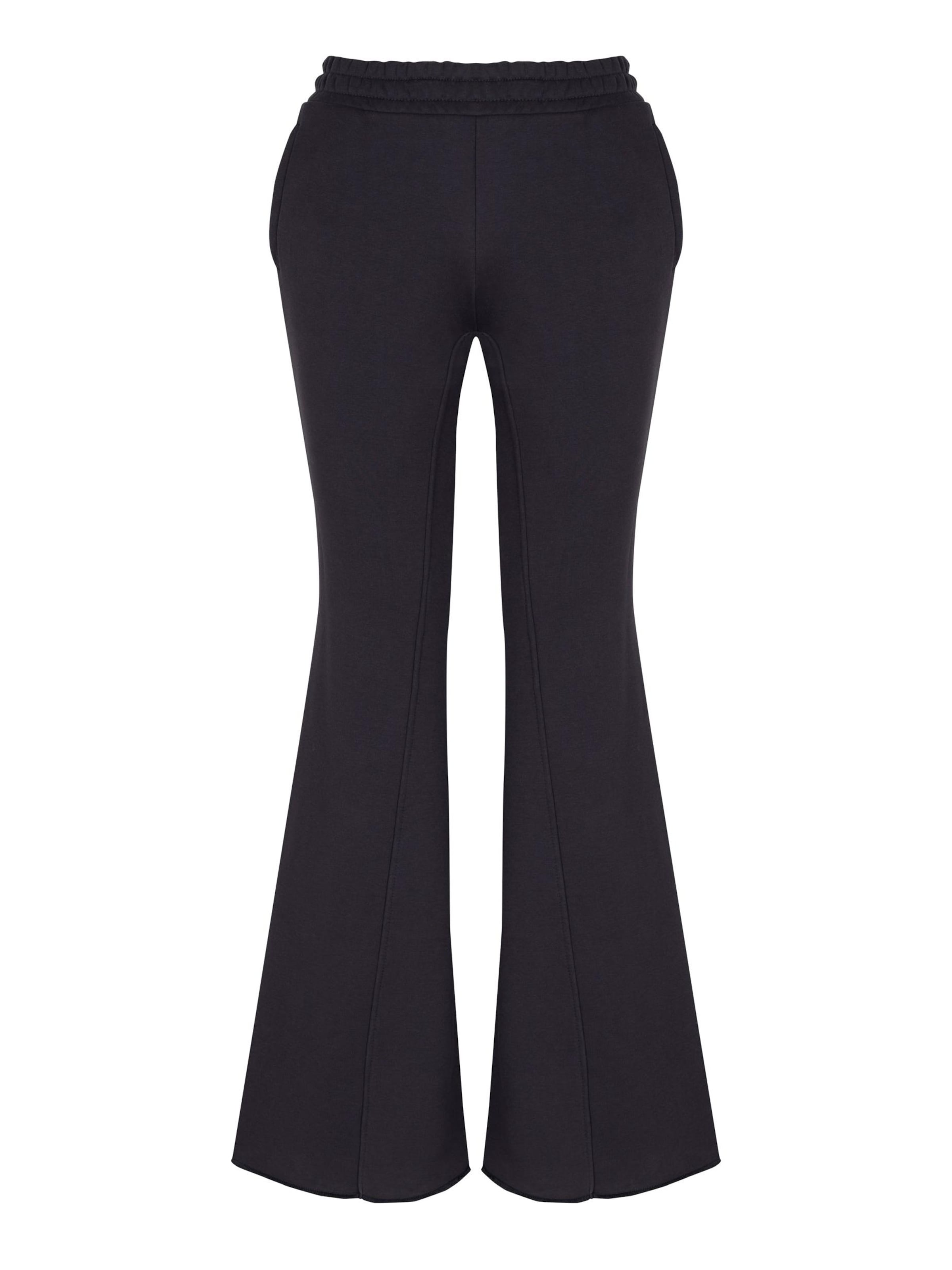 FEMSSY Flared Trousers 'LOOM SWEATPANTS GRAPHITE' in Grey: front