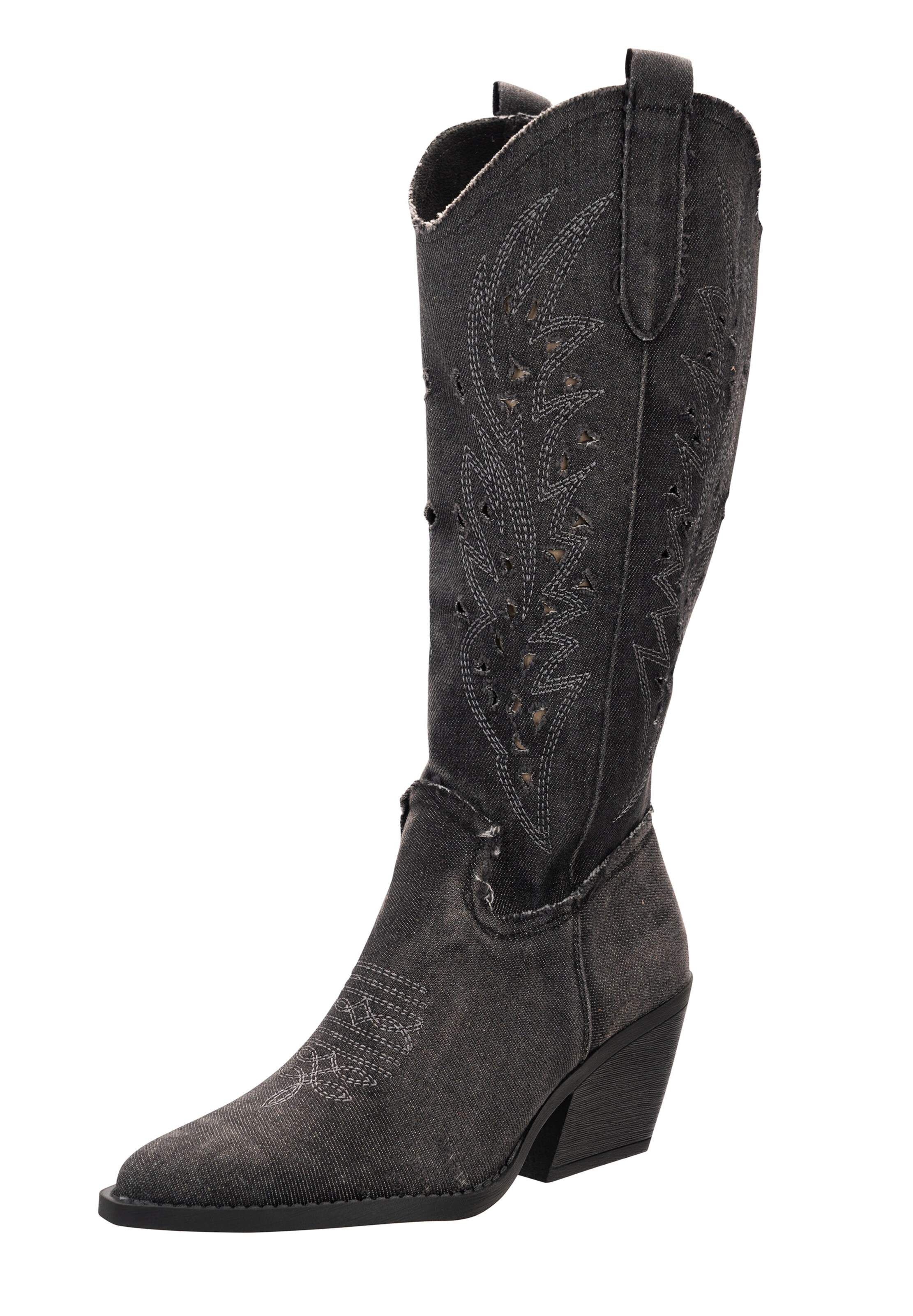 Salinyang Cowboylaarzen in Zwart: voorkant