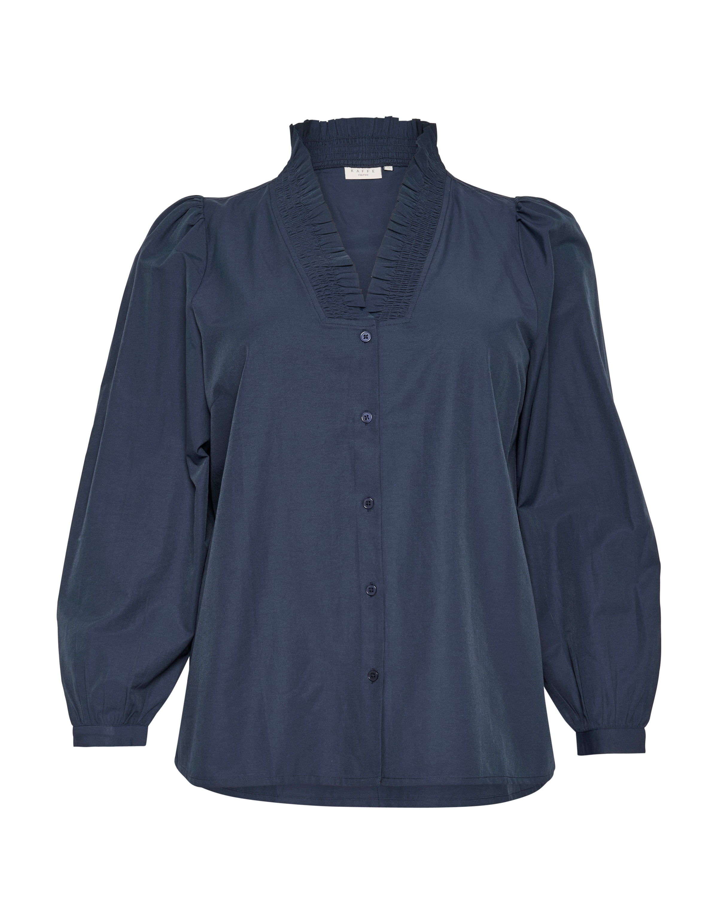 KAFFE CURVE Bluse 'Mai' in Blau: Vorderseite