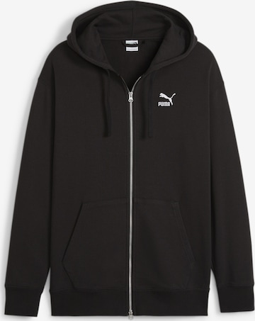 PUMA Athletic Zip-Up Hoodie 'Better Classics' in Black: front