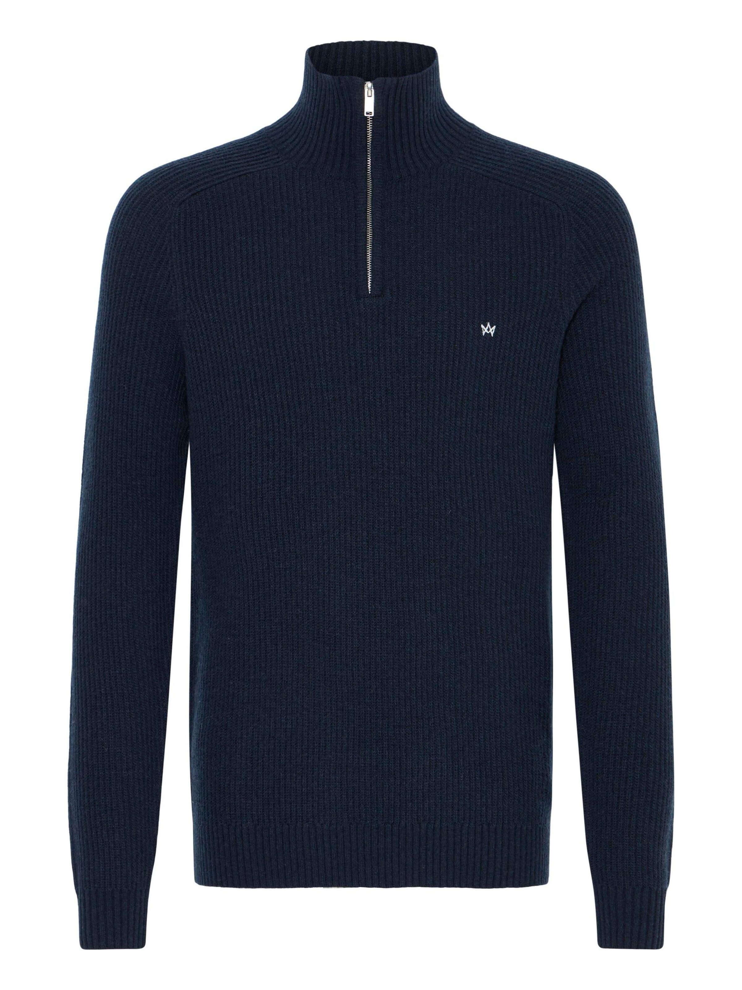 Kronstadt Sweater ' KSDoors half Zip ' in Blue: front