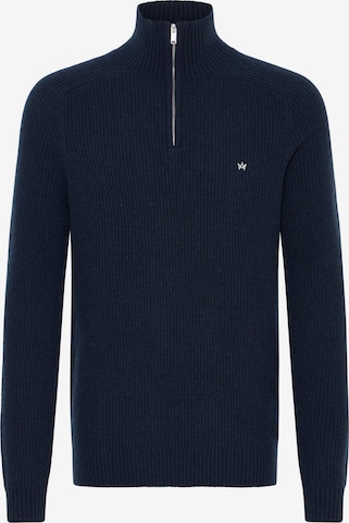 Kronstadt Sweater ' KSDoors half Zip ' in Blue: front