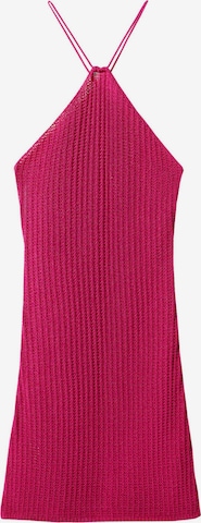 MANGO Knitted dress in Pink: front