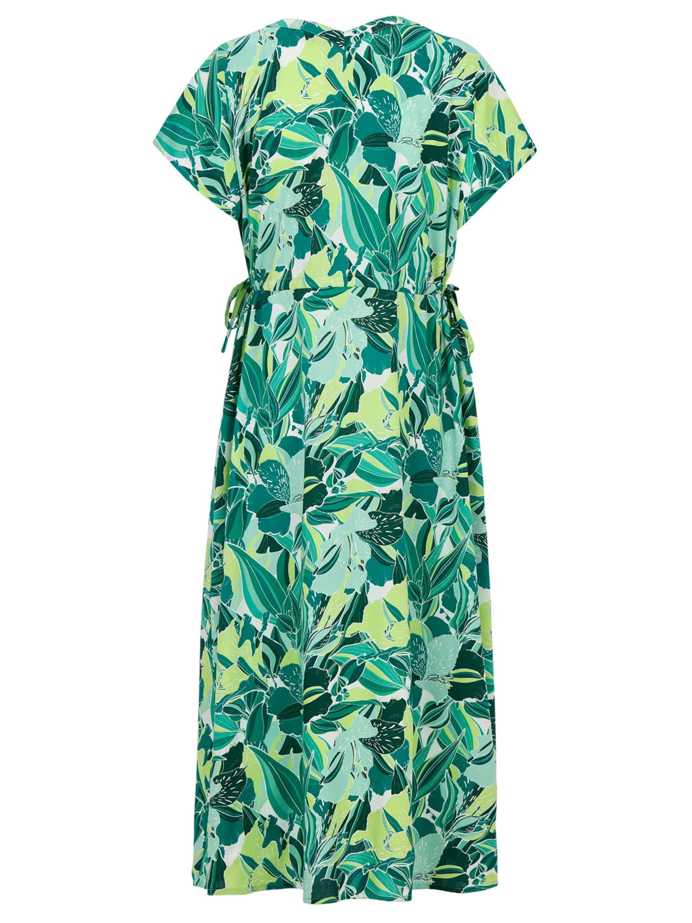 Cellbes of Sweden Kleid aus Viskose mit einem Blumen-Muster in Grün
