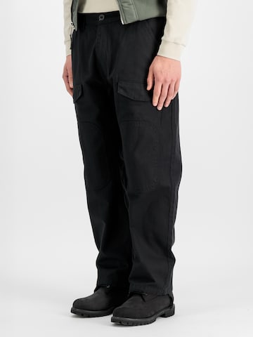 ALPHA INDUSTRIES Loose fit Cargo trousers 'CWU-18/P' in Black: front