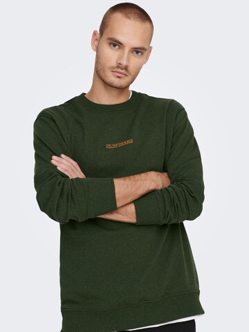 Only & Sons Sweatshirt 'ELON' in Grün