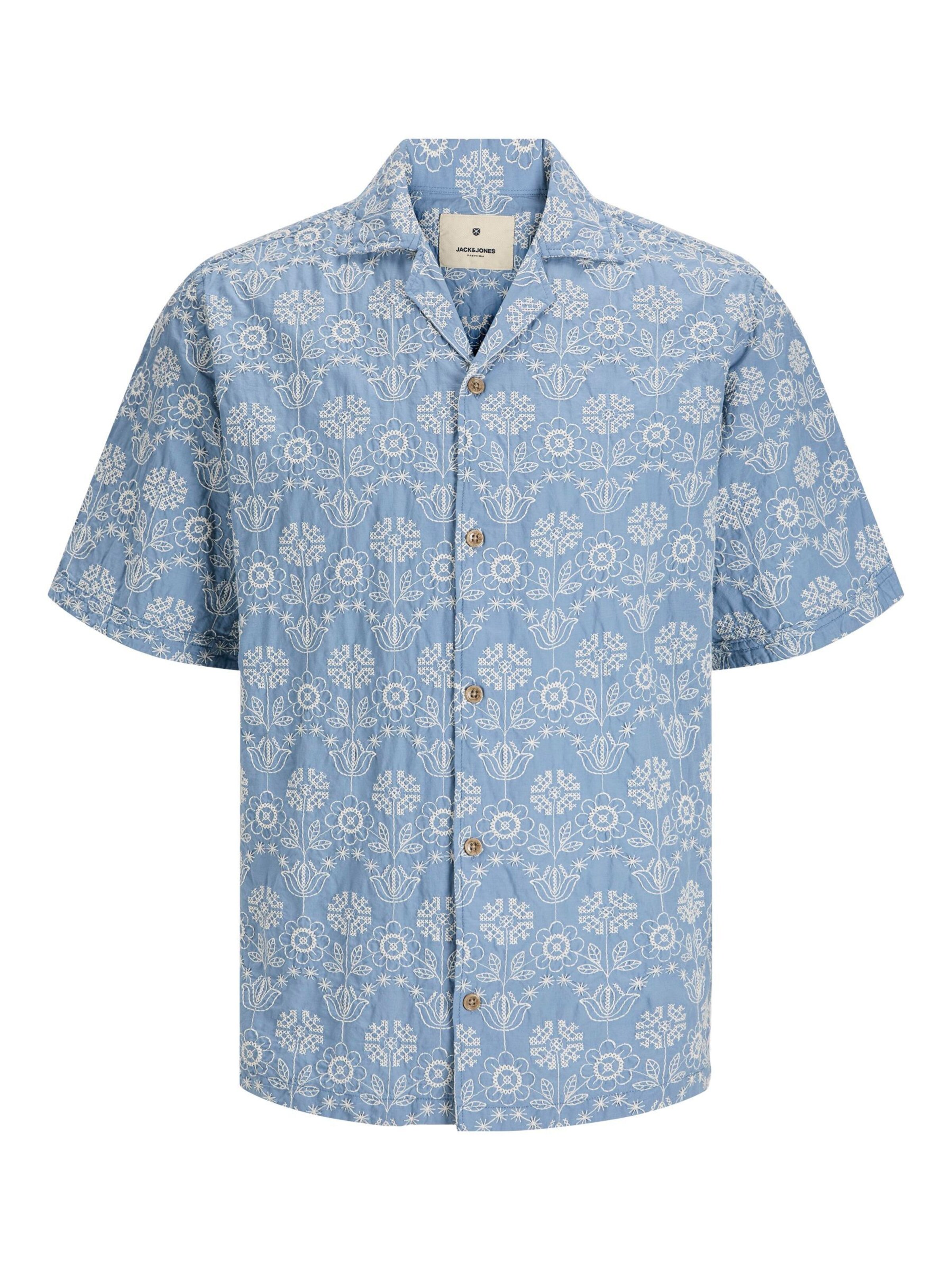 JACK & JONES Camisa en L en azul cielo / blanco, Vista del producto