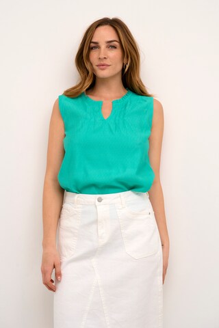 Cream Blouse 'Liselin' in Groen: voorkant