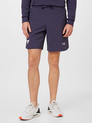 Regular Pantalon de sport UNDER ARMOUR en bleu : devant