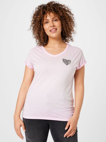 Key Largo T-shirt 'Sweetheart' i rosa: framsida