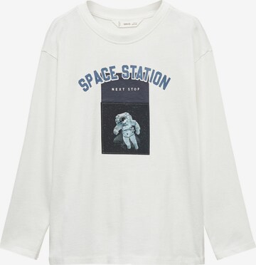 MANGO KIDS Shirt 'SPACE' in White: front