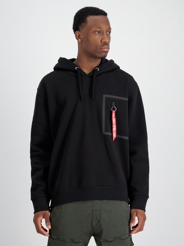 ALPHA INDUSTRIES Tréning póló - fekete: elől