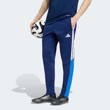 ADIDAS PERFORMANCE Workout Pants in Blue: front