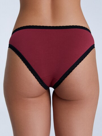 Albero Natur Panty 'Bio-Baumwoll-Slip mit Spitze – 4er Pack' in Red