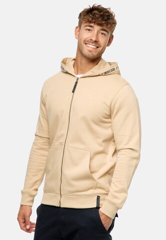 INDICODE JEANS Sweat jacket ' Mobil ' in Beige