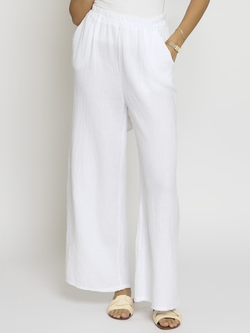 Wide Leg Pantalon 'Edaa' Lilavie en blanc : devant