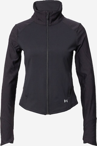 Veste de survêtement UNDER ARMOUR en noir : devant