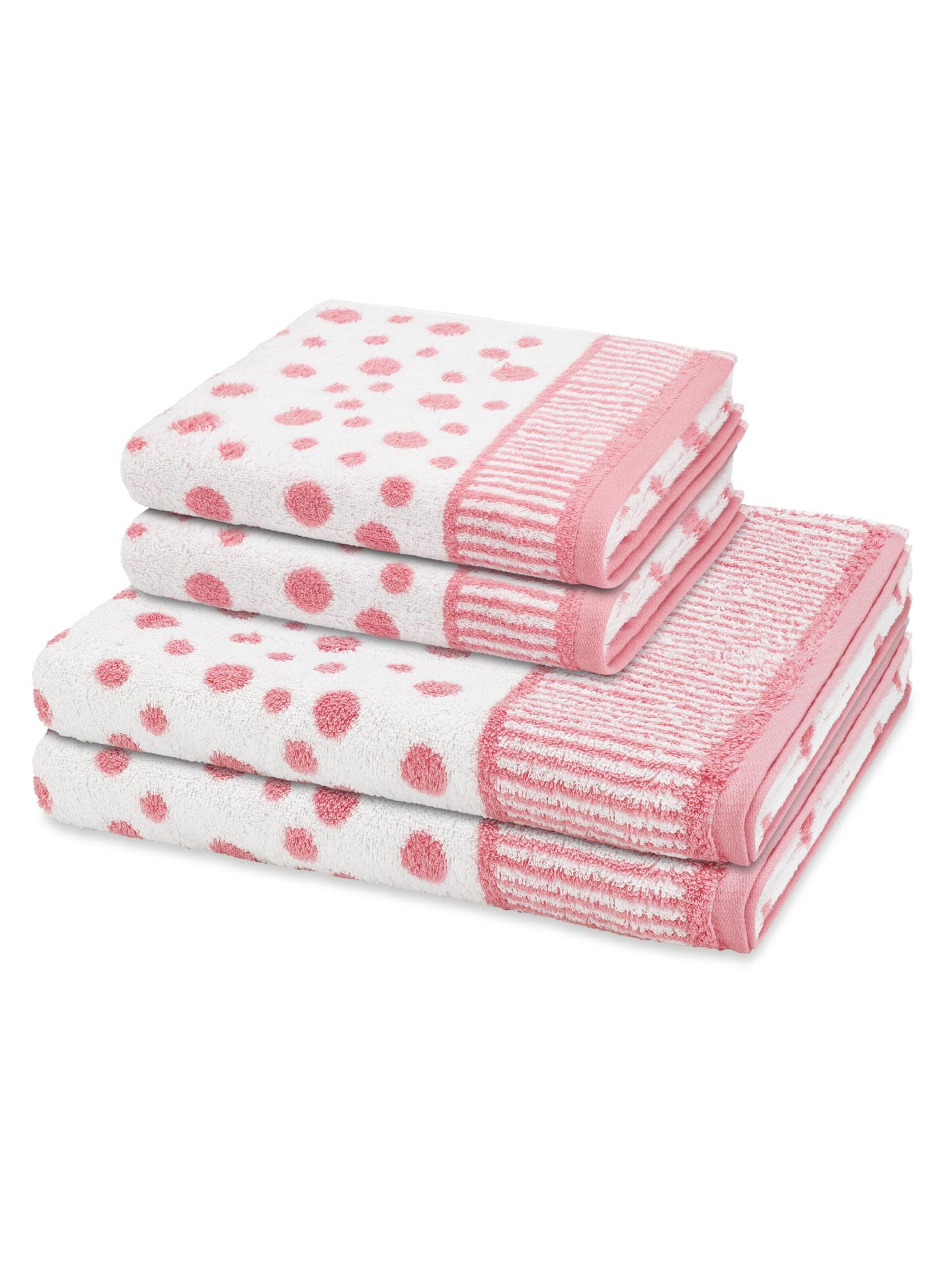 ROSS Towel 'Punkte allover' in Pink: front