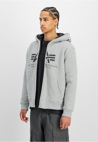 Veste de survêtement ALPHA INDUSTRIES en gris : devant