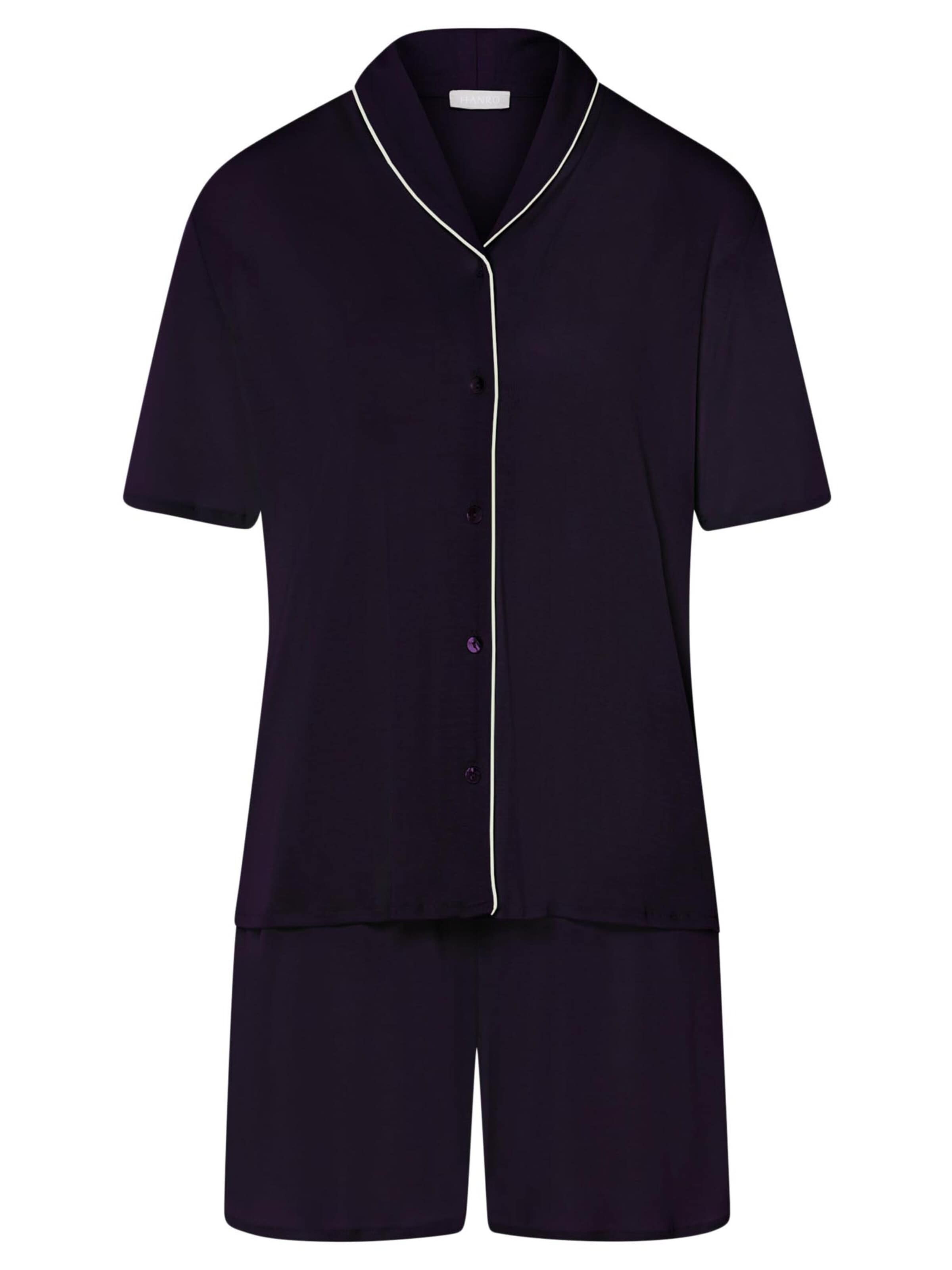 Hanro Pyjama 'Natural Comfort' in Blauw: voorkant