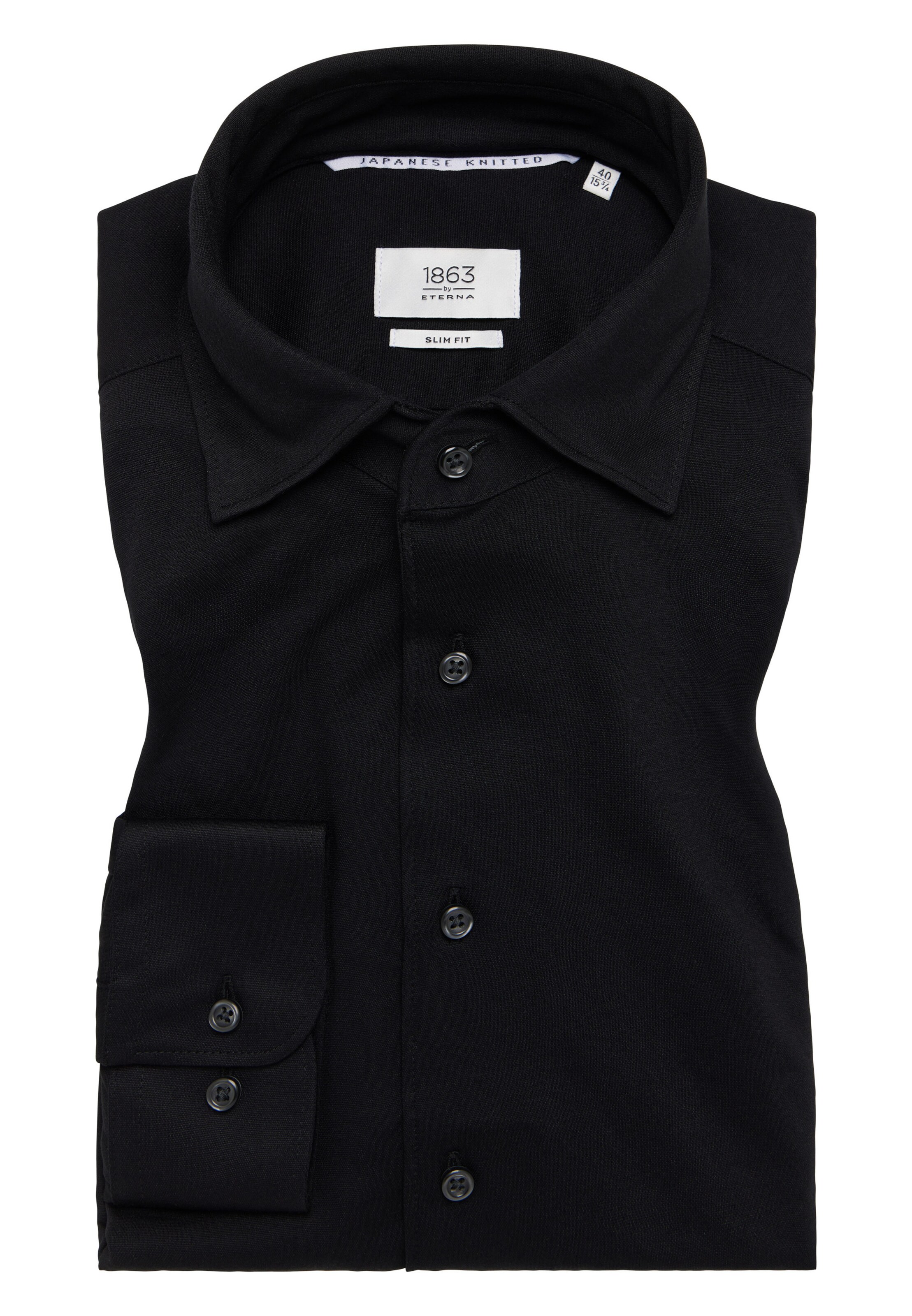 ETERNA Slim fit Button Up Shirt in Black