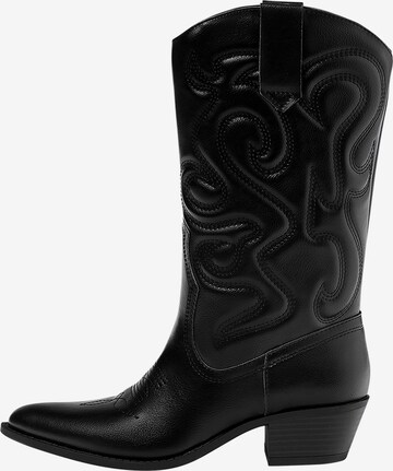 Pull&Bear Cowboy Boots in Black