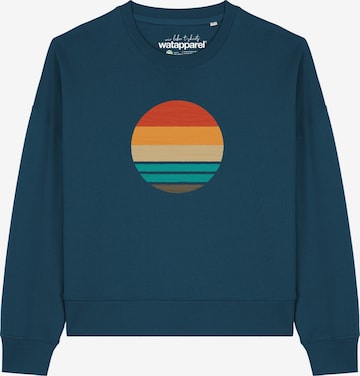 Watapparel Sweatshirt 'Retro Sunset Ocean ' in Blau: Vorderseite