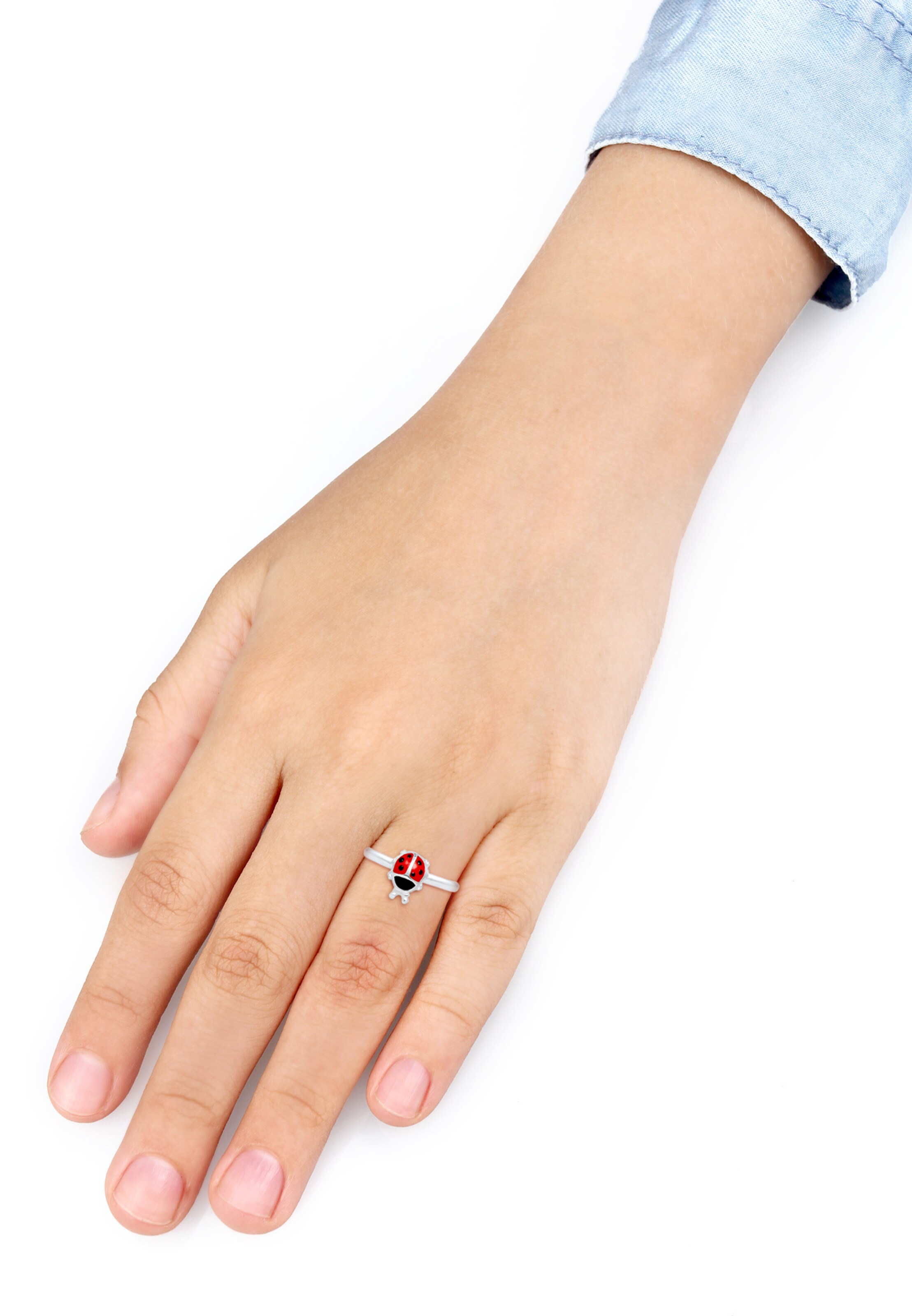 ELLI Ring 'Käfer' in Silber: Vorderseite