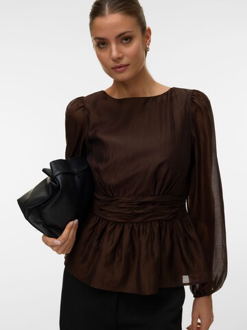 VERO MODA Bluse 'VMEMMERY' i brun: forside