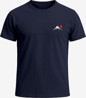 Neverless Shirt 'Mount Fuji' in Blue: front