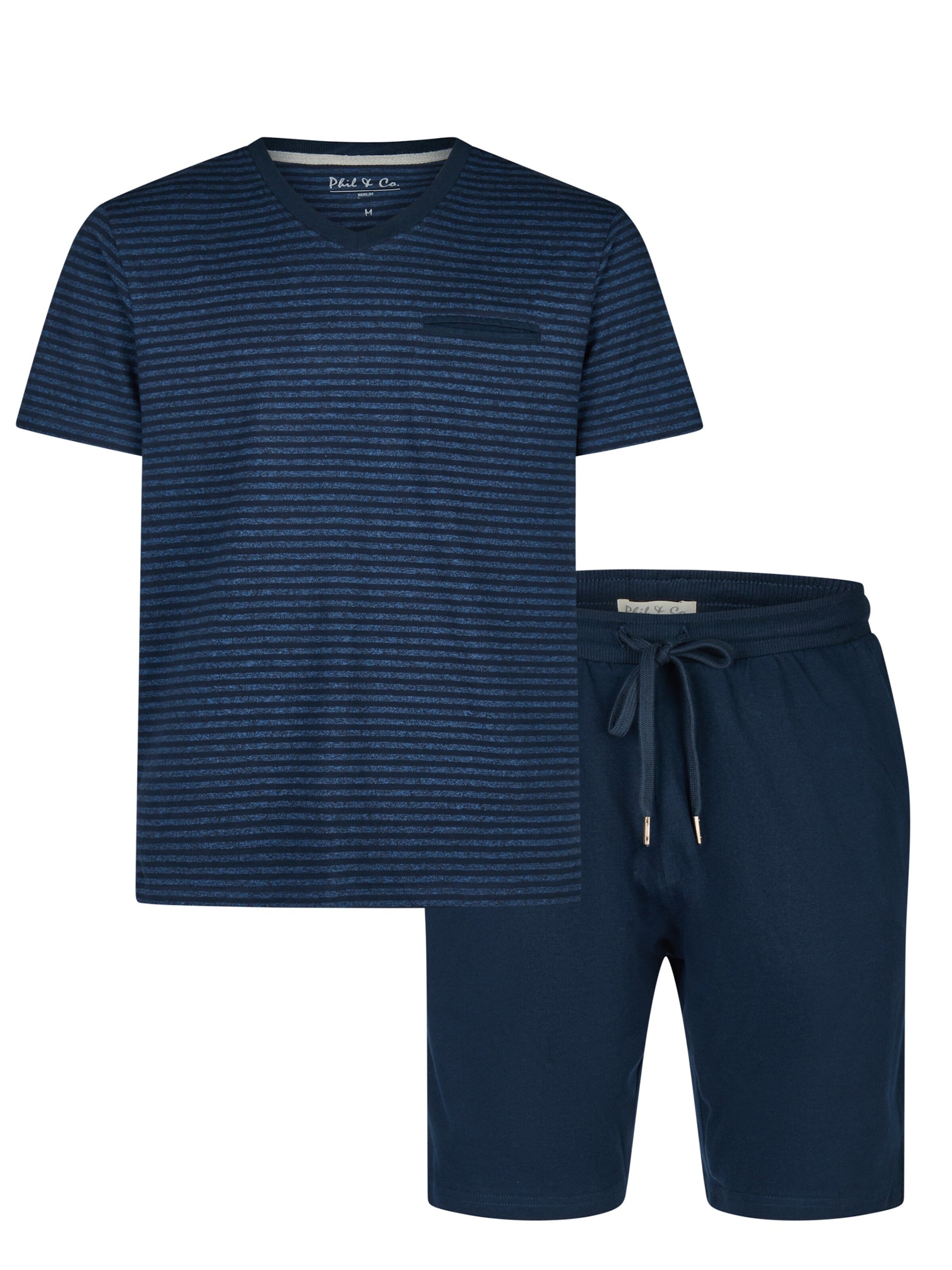 Pyjama court 'Essential' Phil & Co. Berlin en bleu : devant