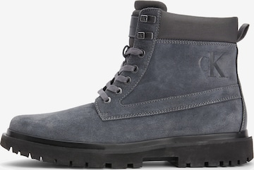 Calvin Klein Jeans Lace-Up Boots in Grey: front