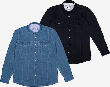 Chemise ' Dynasty Denim ' Checker en bleu : devant