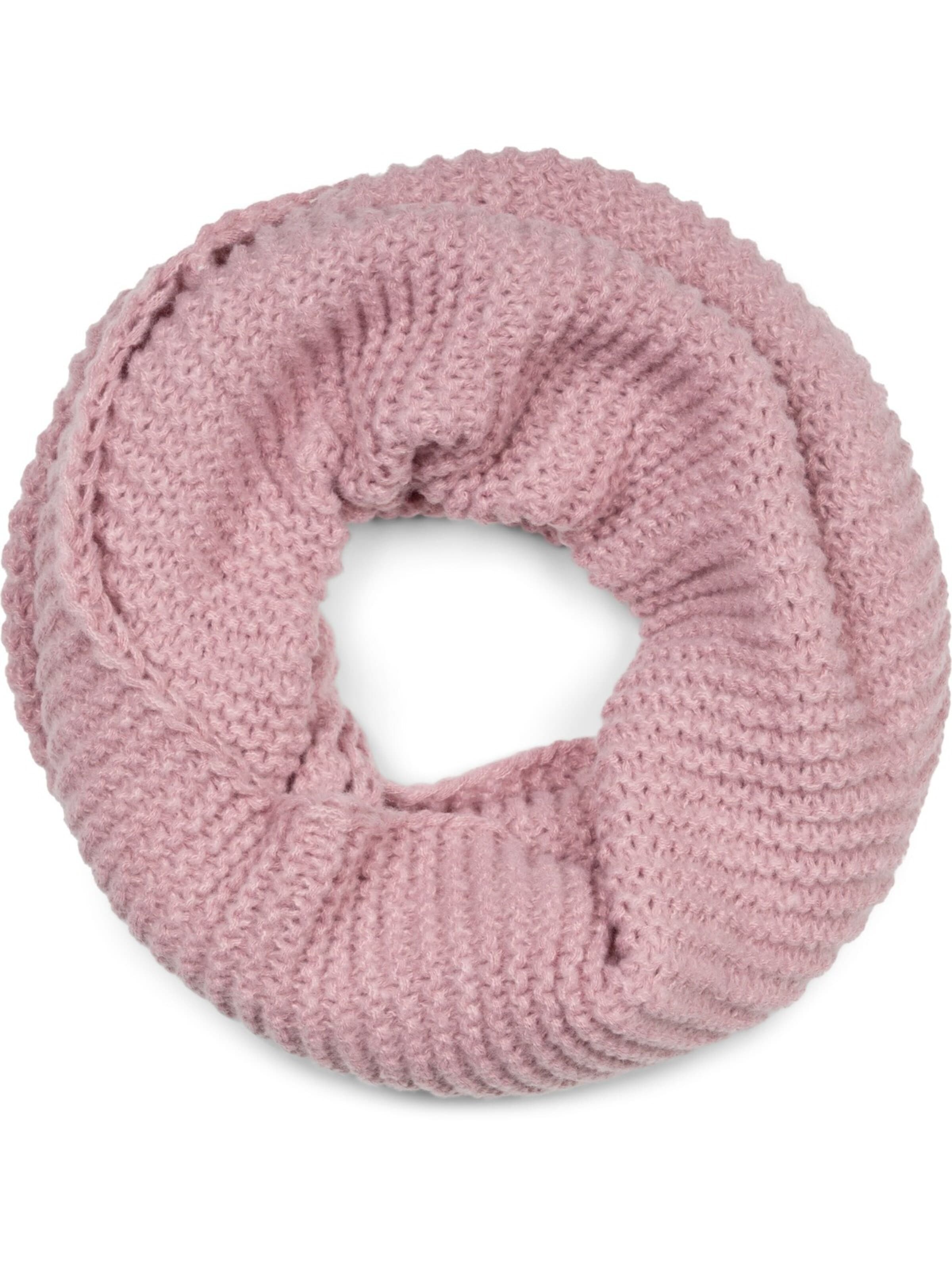 styleBREAKER Schlauchschal 'Strick Loop Wellenmuster'‌‌‌‌ in Pink: Vorderseite