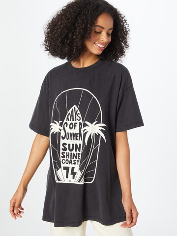 Cotton On - Camisa oversized em preto: frente