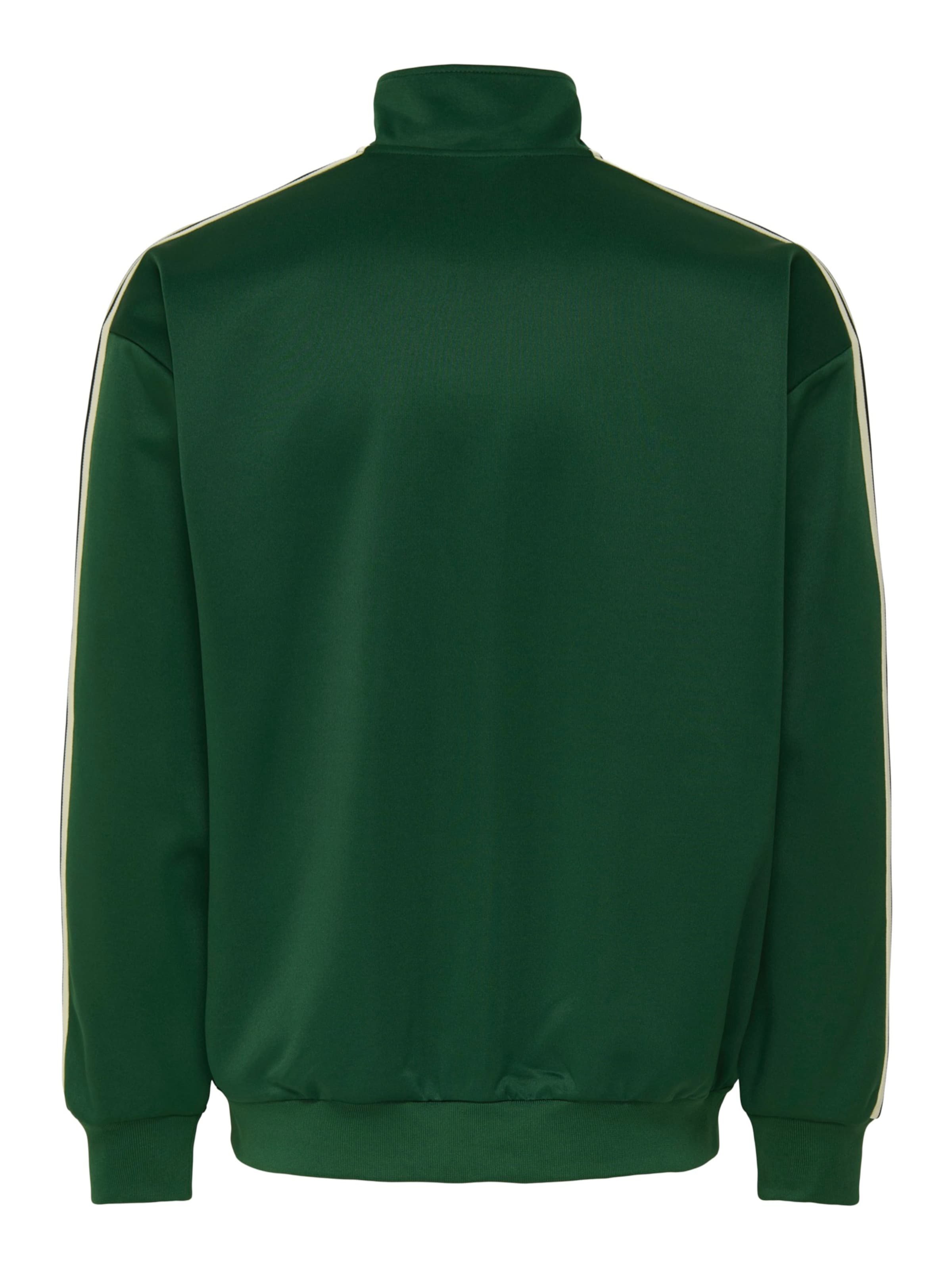 Only & Sons Zip-Up Hoodie 'ONSRIBER' in Green