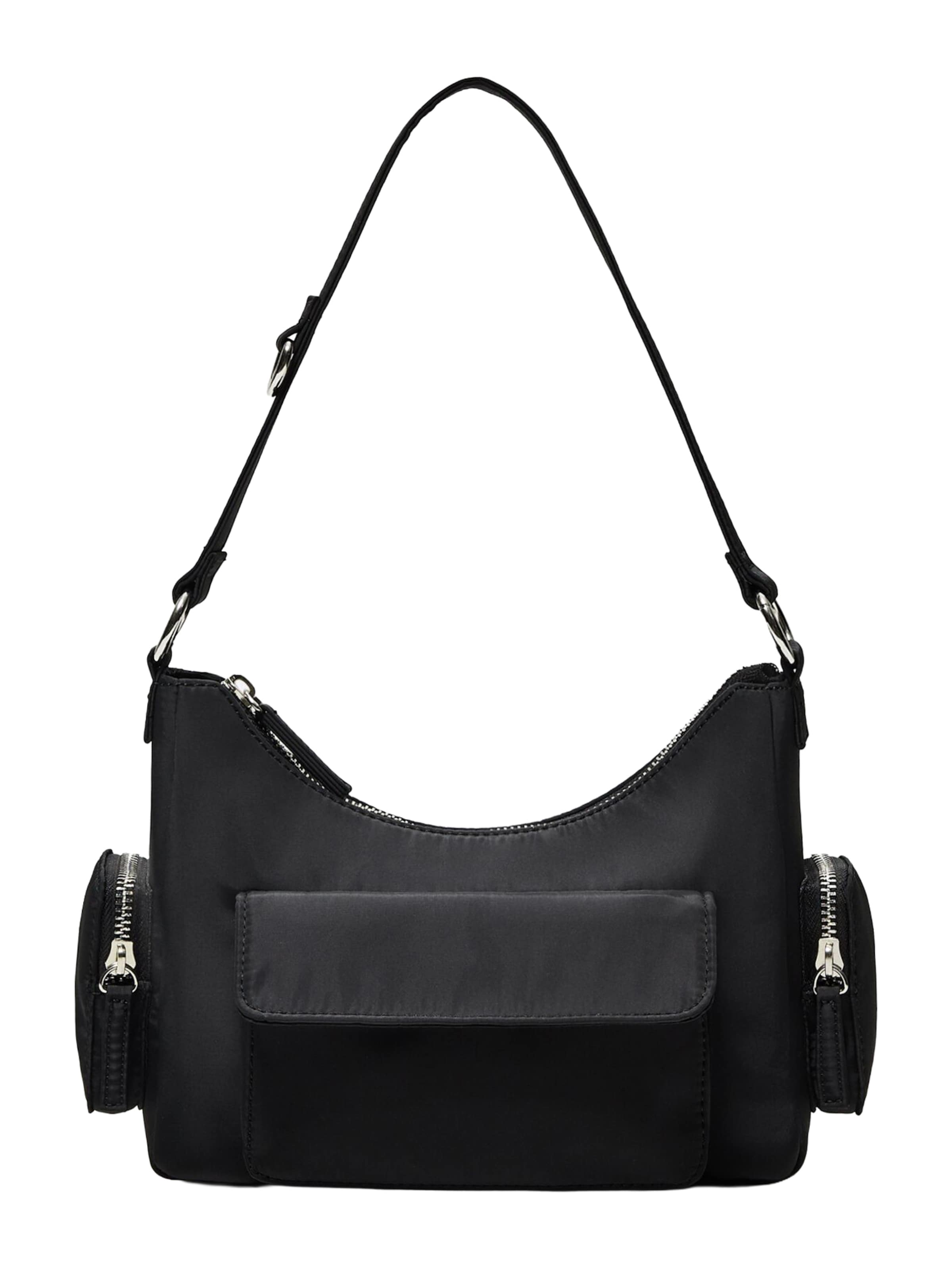 Borsa a spalla di Bershka in nero: frontale