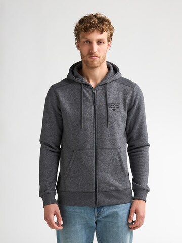 Petrol Industries - Sudadera con cremallera en plata: frente