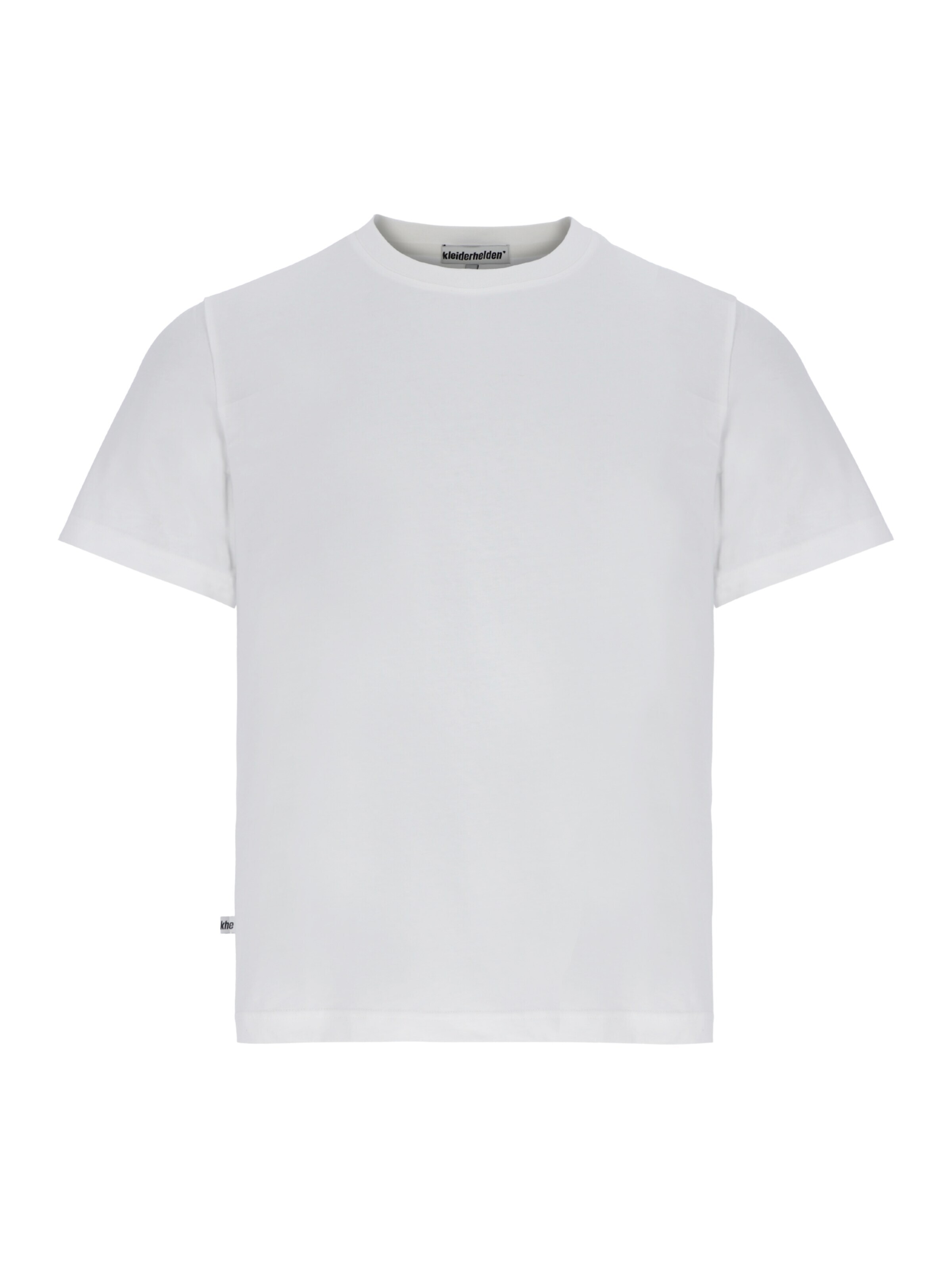kleiderhelden Shirt 'kheTee Unisex "Gentillesse" (back print), boxy fit, made from regenerative cotton' in White: front